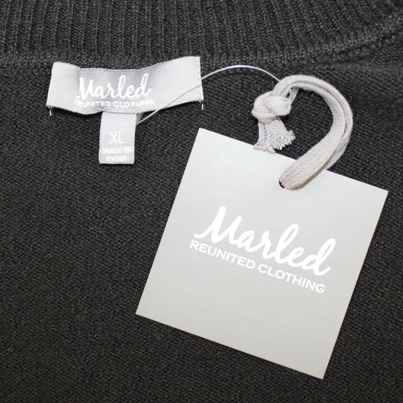 Marled black turtleneck with sheer sleeves (women’s XL) (NWT) - Picture 8 of 9